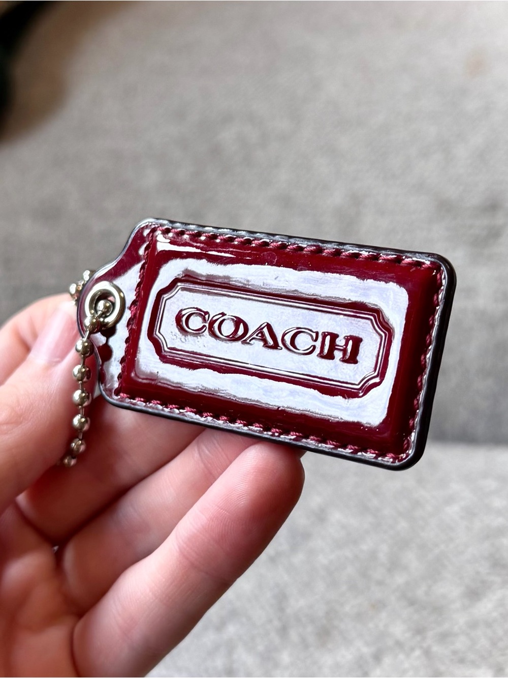 COACH Tag Red Patent Leather Tag